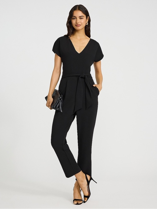 Express Pants - NWT Express V-Neck Tie Waist Straight Leg Jumpsuit w/ Pockets